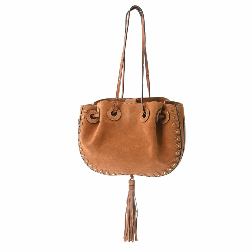 Chloe Fringe Hobo Bag Brown Suede Handbag